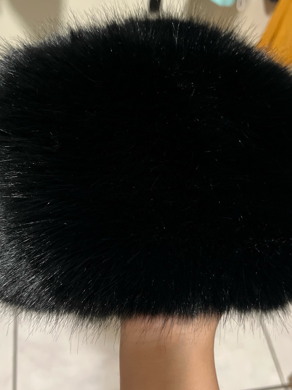 Black Faux Fur Hat